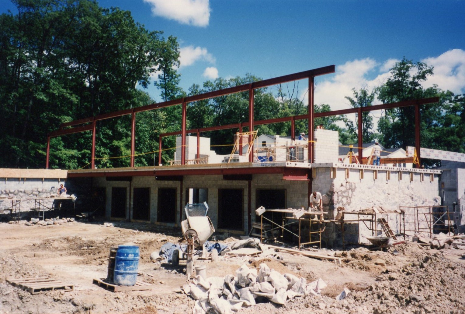 the library building under construction