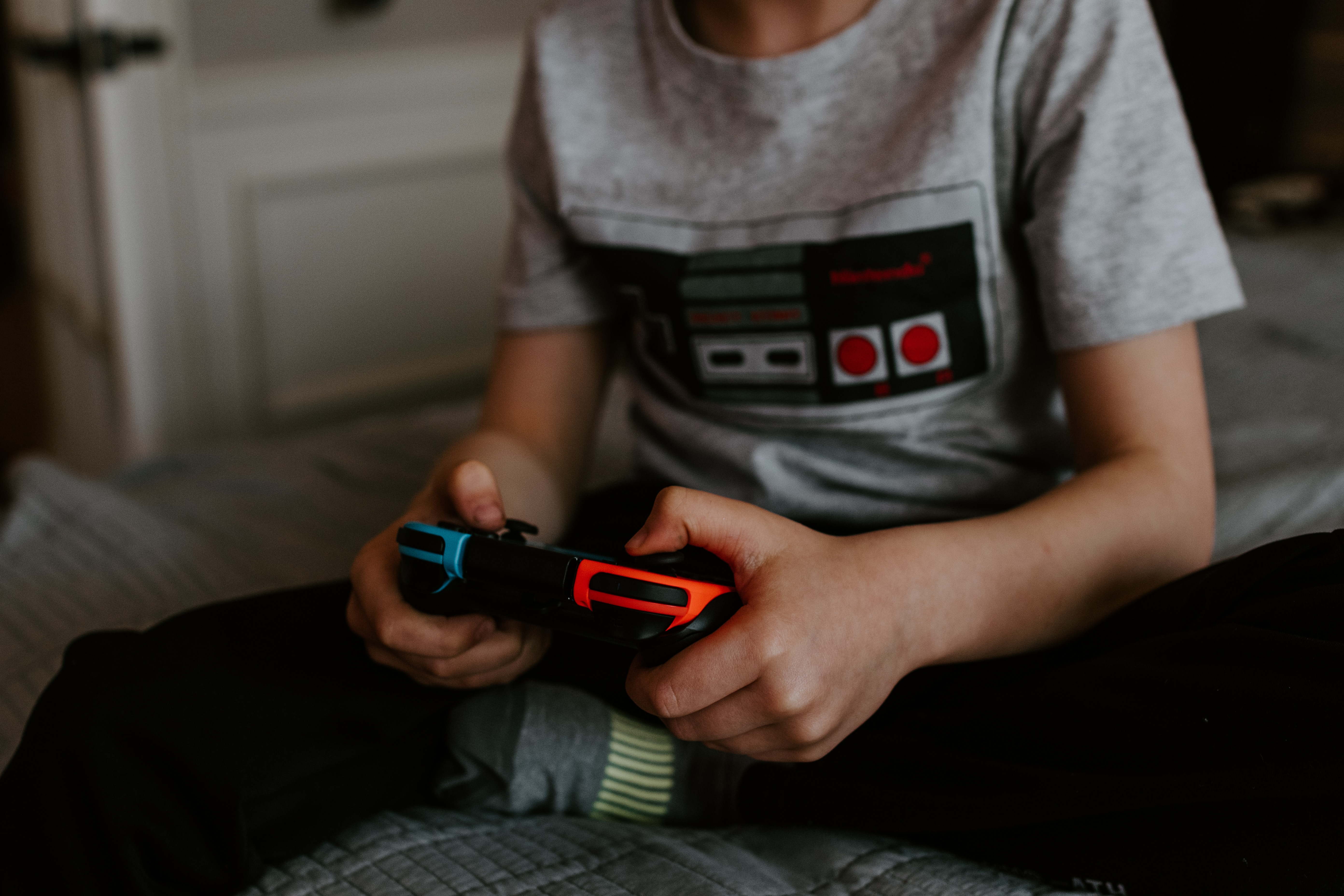 a child playing a video game