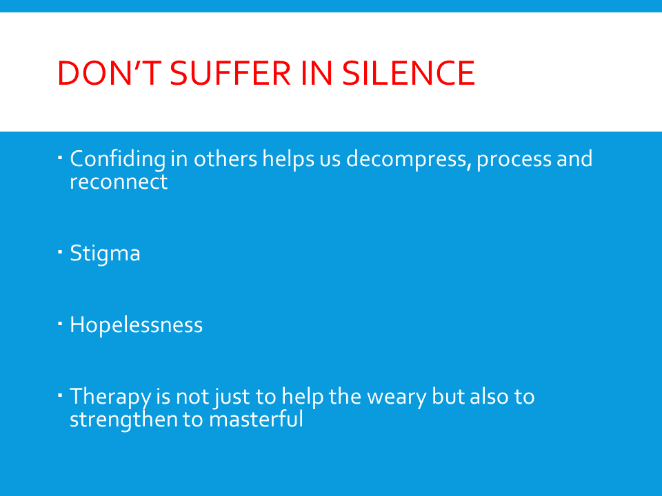 Don't Suffer in Silence